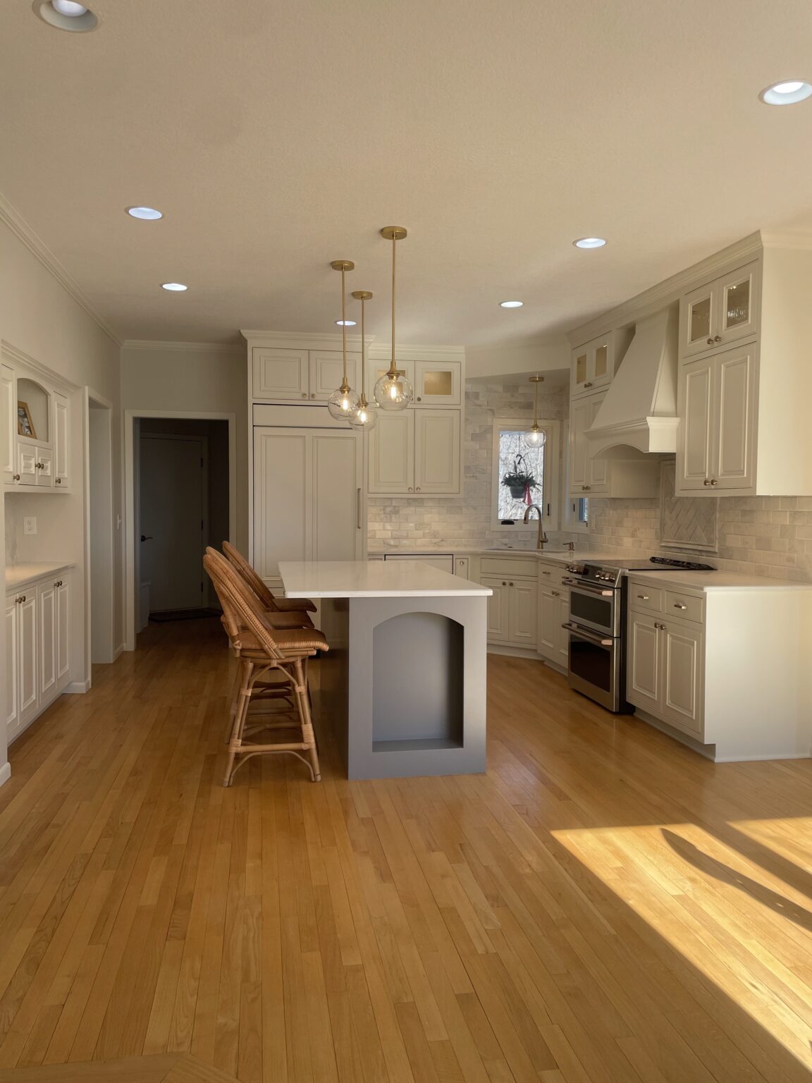 Kitchen with updated cabinet color and durable finish