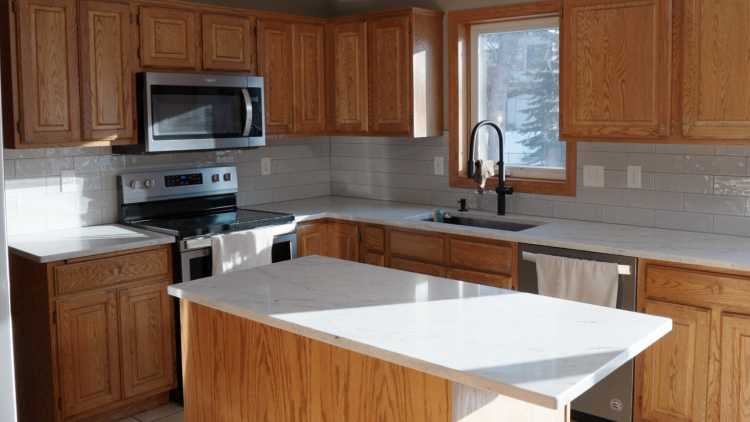 Twin Cities cabinet refinishing experts at work